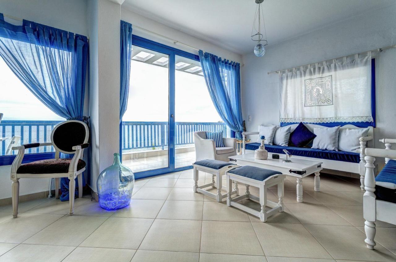 Navy Greece Villa With Swimming Pool & Sea View Makrygialos Bagian luar foto