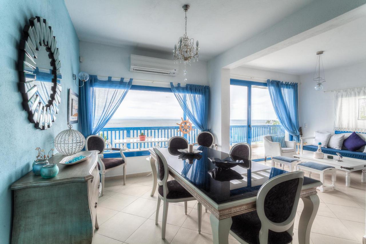 Navy Greece Villa With Swimming Pool & Sea View Makrygialos Bagian luar foto